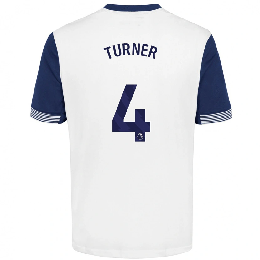 Danxen Mænd Amy Turner #4 Hvid Blå Hjemmebane Spillertrøjer 2024/25 Trøje T-Shirt