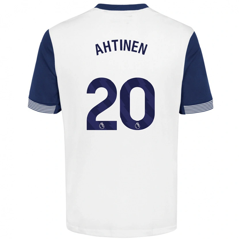 Danxen Mænd Olga Ahtinen #20 Hvid Blå Hjemmebane Spillertrøjer 2024/25 Trøje T-Shirt