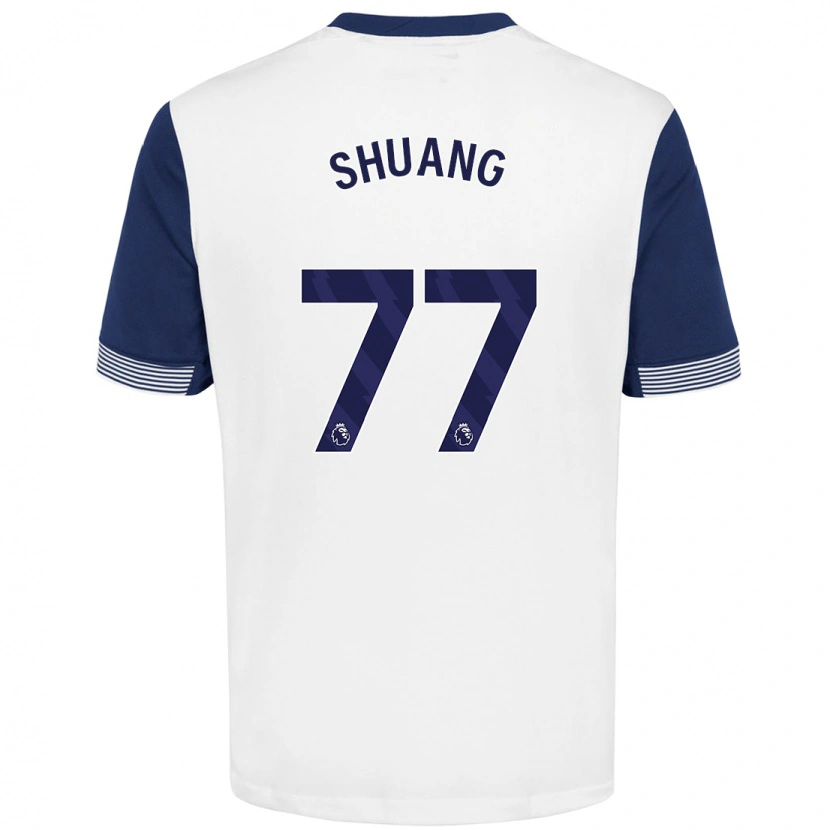 Danxen Mænd Wang Shuang #77 Hvid Blå Hjemmebane Spillertrøjer 2024/25 Trøje T-Shirt