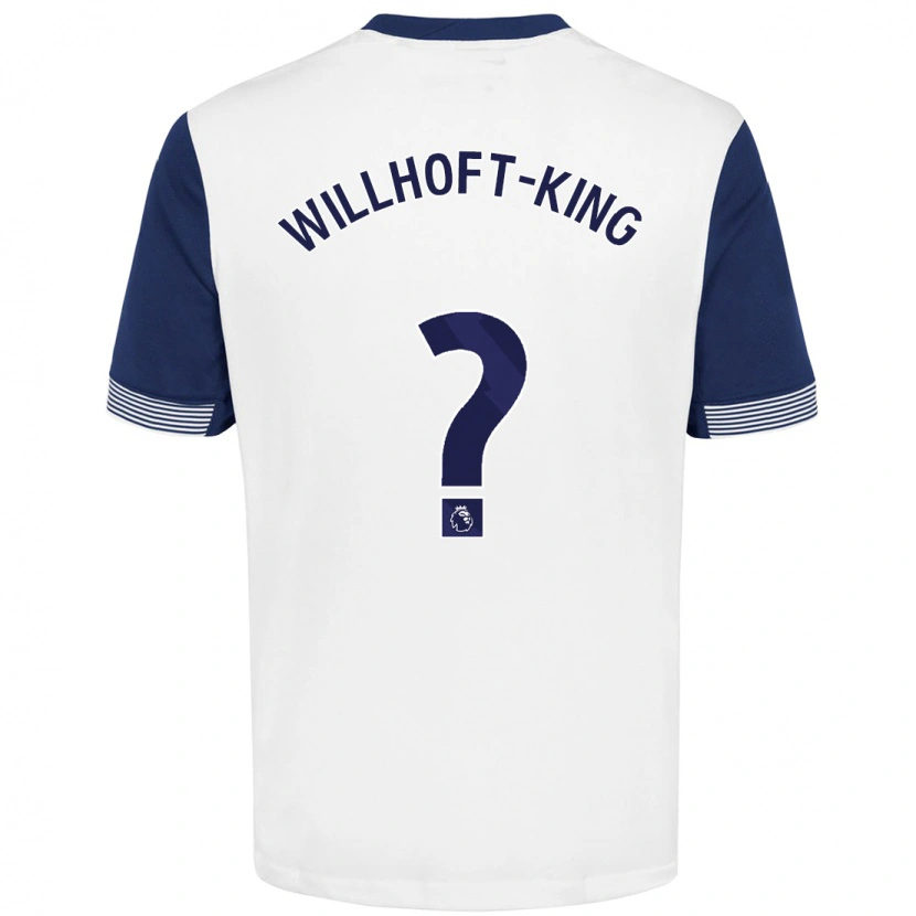Danxen Mænd Han Willhoft-King #0 Hvid Blå Hjemmebane Spillertrøjer 2024/25 Trøje T-Shirt