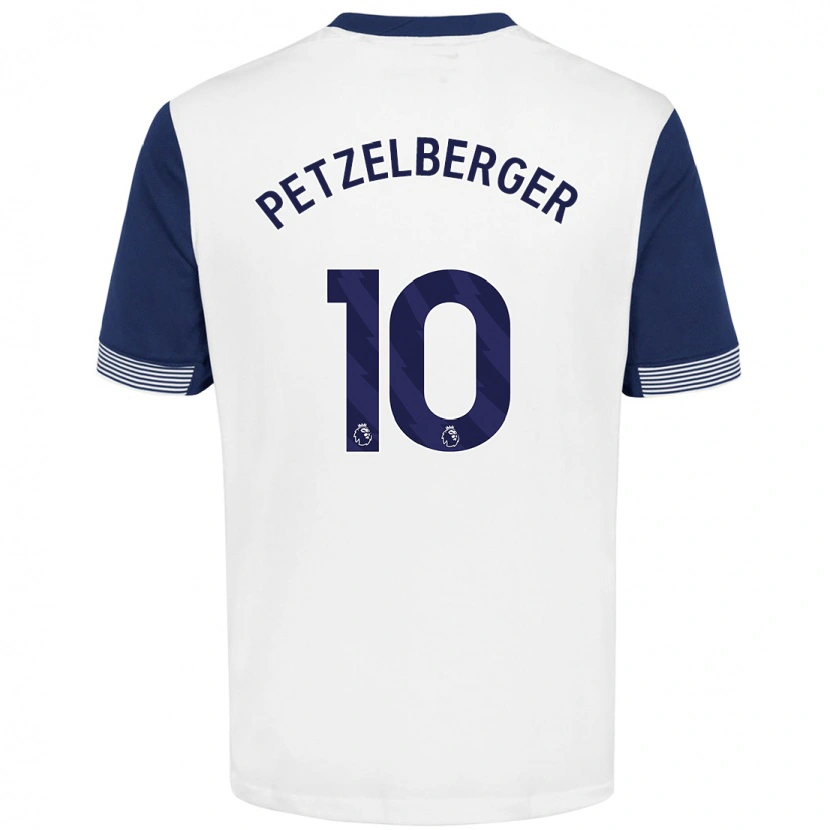 Danxen Mænd Ramona Petzelberger #10 Hvid Blå Hjemmebane Spillertrøjer 2024/25 Trøje T-Shirt