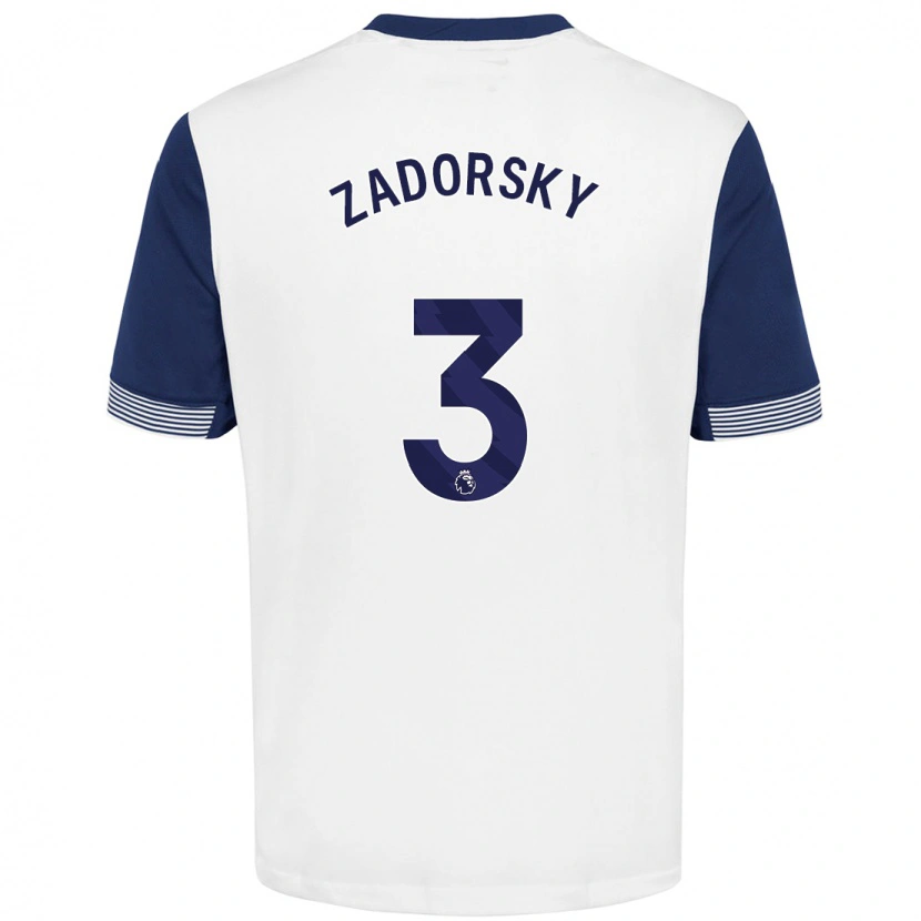 Danxen Mænd Shelina Zadorsky #3 Hvid Blå Hjemmebane Spillertrøjer 2024/25 Trøje T-Shirt