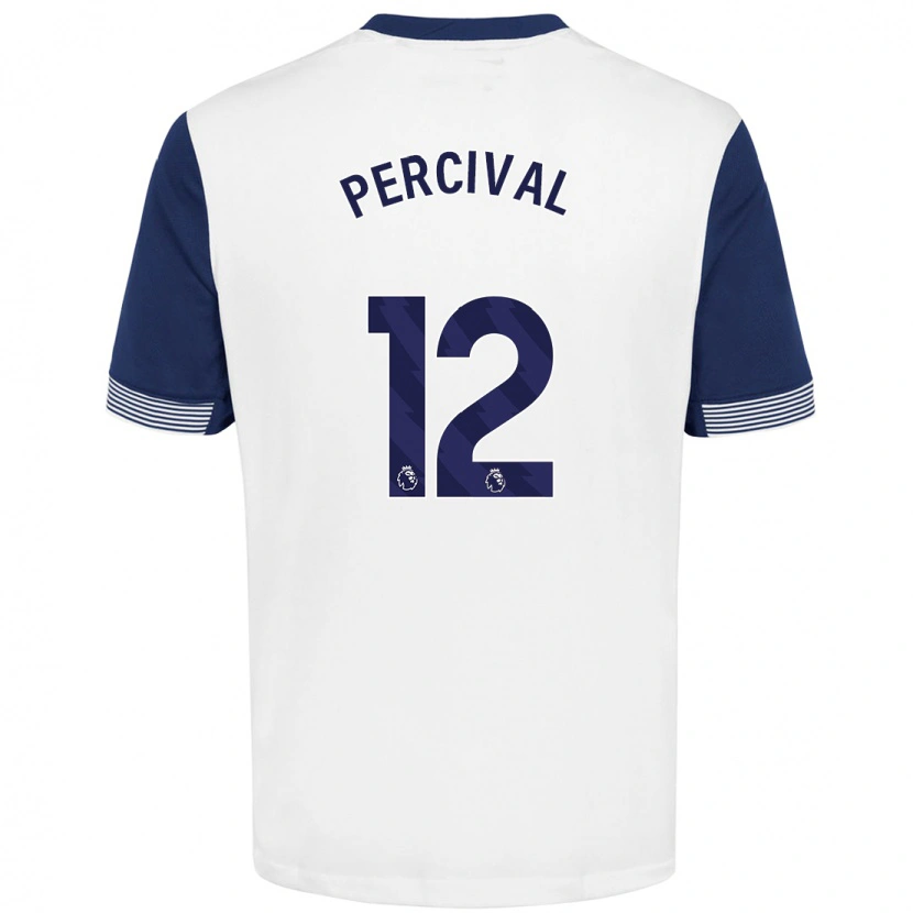 Danxen Mænd Ria Percival #12 Hvid Blå Hjemmebane Spillertrøjer 2024/25 Trøje T-Shirt