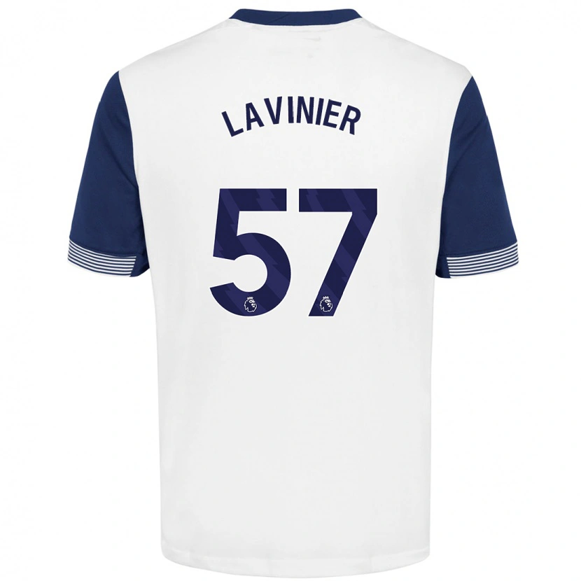 Danxen Mænd Marcel Lavinier #57 Hvid Blå Hjemmebane Spillertrøjer 2024/25 Trøje T-Shirt