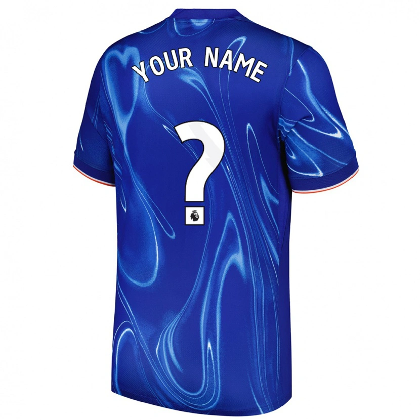 Danxen Mænd Dit Navn #0 Blå Hvid Hjemmebane Spillertrøjer 2024/25 Trøje T-Shirt