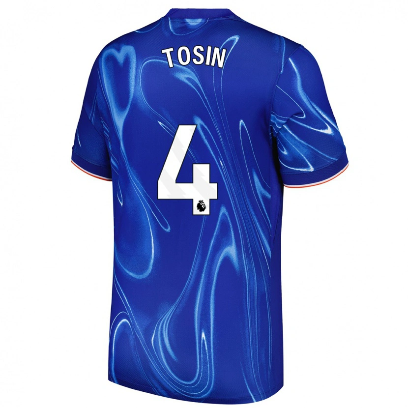 Danxen Mænd Tosin Adarabioyo #4 Blå Hvid Hjemmebane Spillertrøjer 2024/25 Trøje T-Shirt