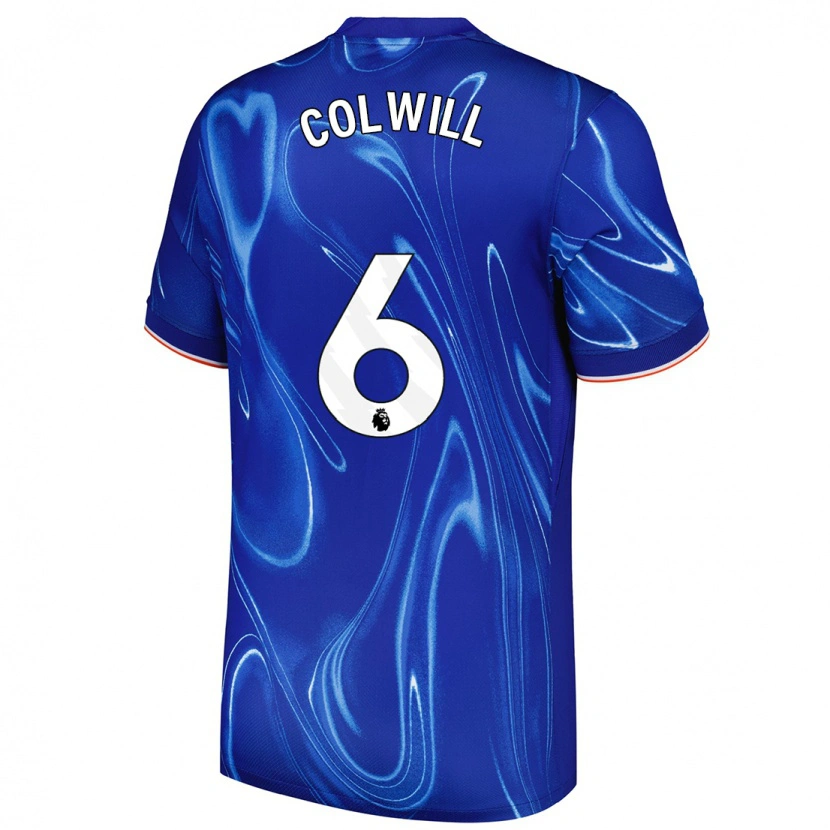 Danxen Mænd Levi Colwill #6 Blå Hvid Hjemmebane Spillertrøjer 2024/25 Trøje T-Shirt