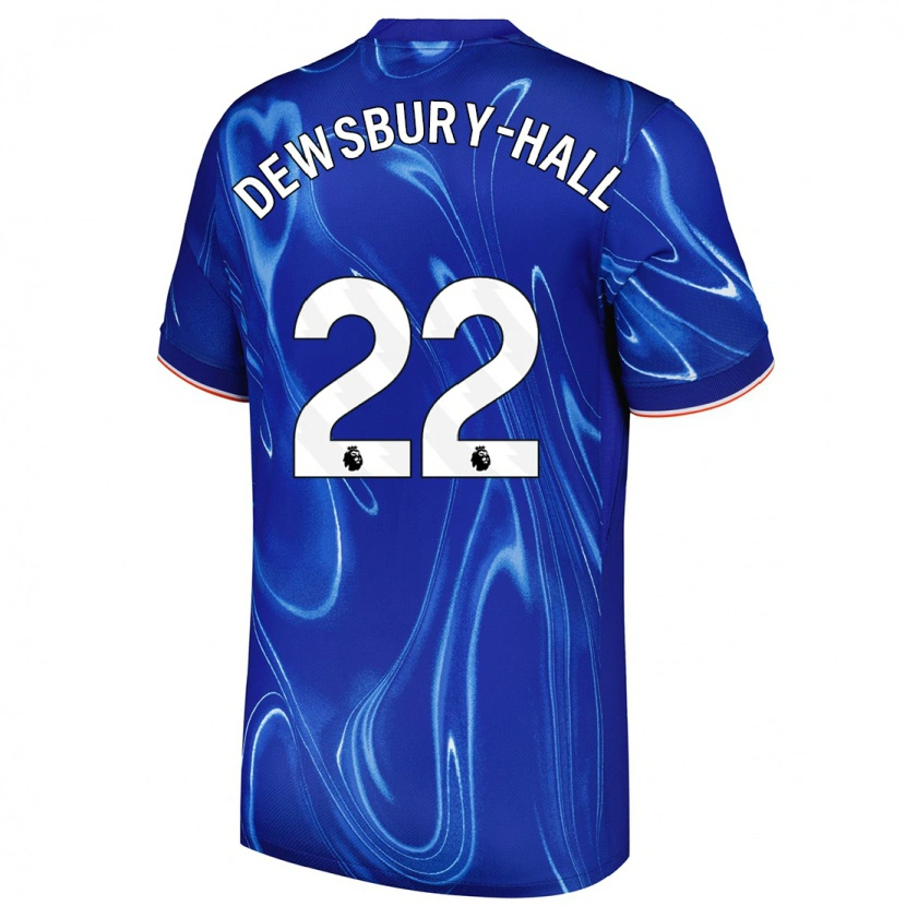 Danxen Mænd Kiernan Dewsbury-Hall #22 Blå Hvid Hjemmebane Spillertrøjer 2024/25 Trøje T-Shirt