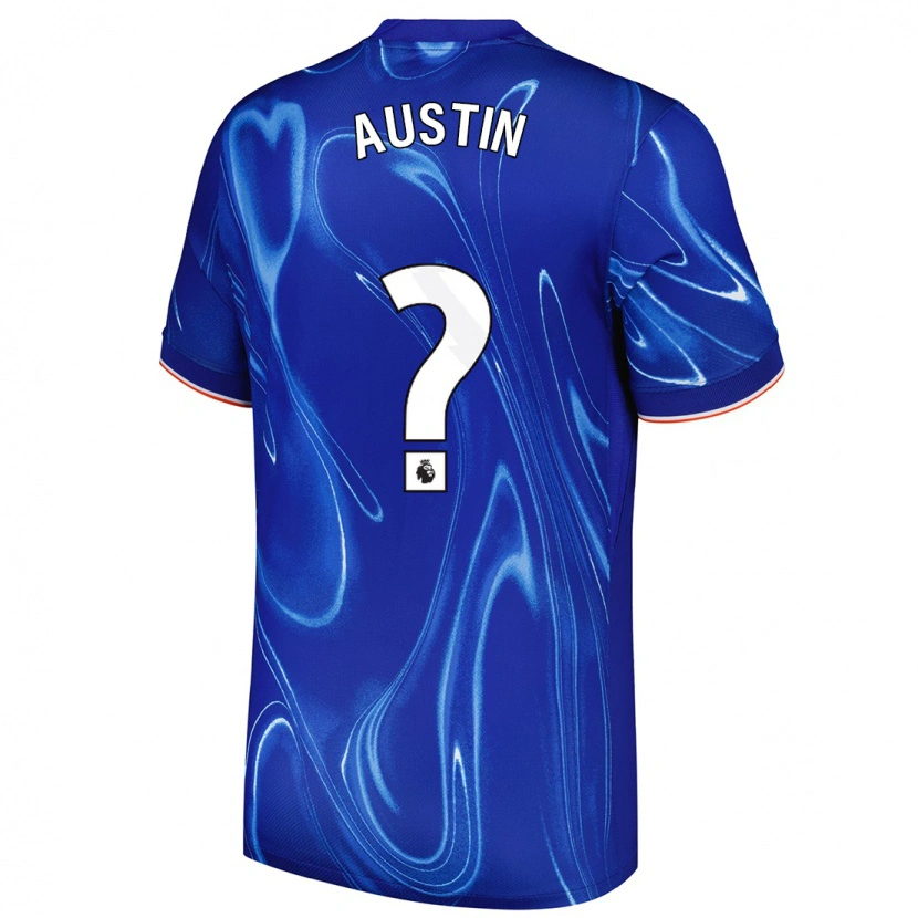 Danxen Mænd Jack Austin #0 Blå Hvid Hjemmebane Spillertrøjer 2024/25 Trøje T-Shirt