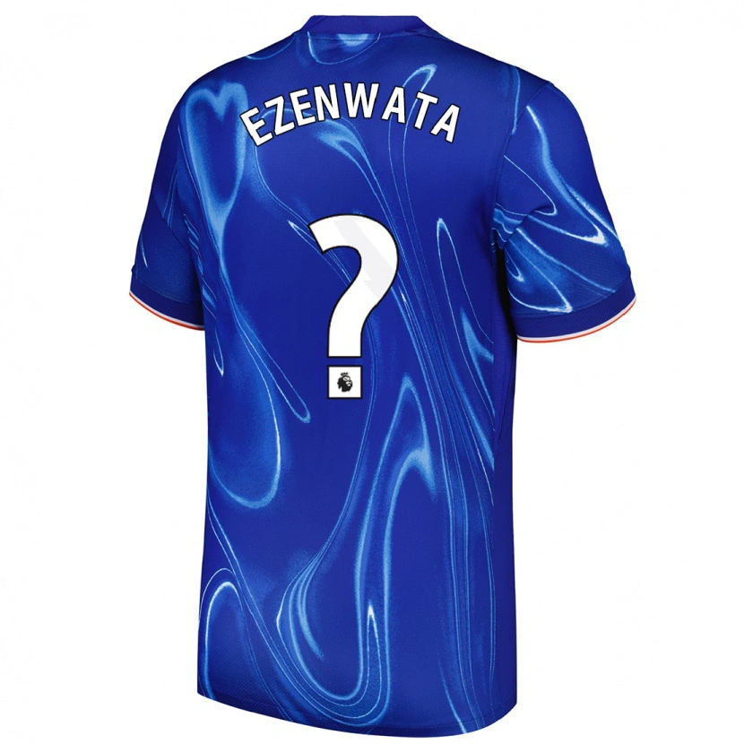 Danxen Mænd Chizaram Ezenwata #0 Blå Hvid Hjemmebane Spillertrøjer 2024/25 Trøje T-Shirt