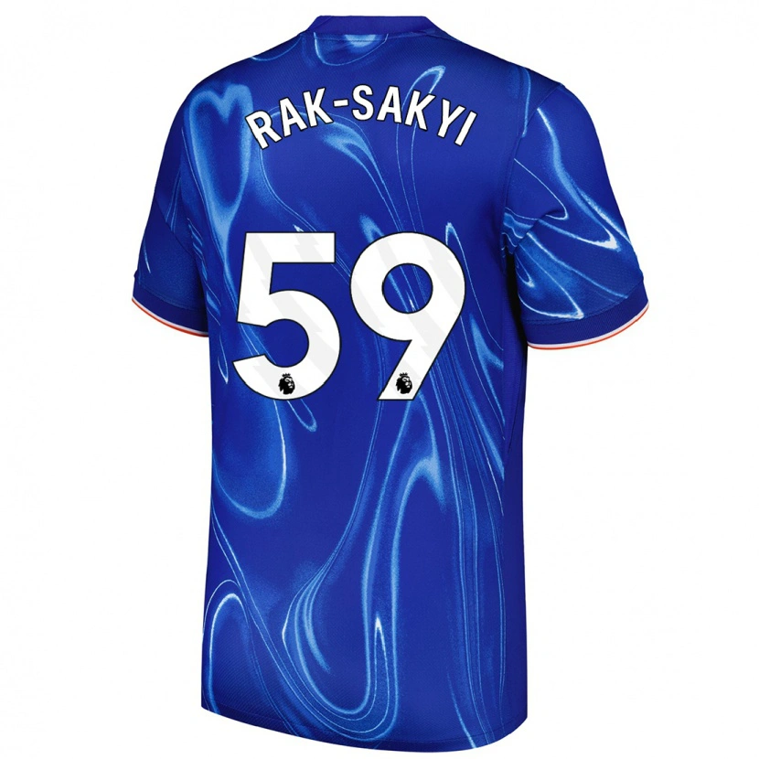 Danxen Mænd Sam Rak-Sakyi #59 Blå Hvid Hjemmebane Spillertrøjer 2024/25 Trøje T-Shirt
