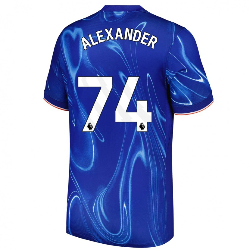Danxen Mænd Reiss-Alexander Russell-Denny #74 Blå Hvid Hjemmebane Spillertrøjer 2024/25 Trøje T-Shirt