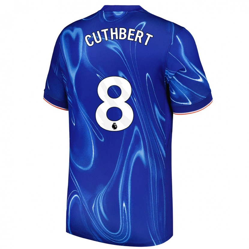 Danxen Mænd Erin Cuthbert #8 Blå Hvid Hjemmebane Spillertrøjer 2024/25 Trøje T-Shirt