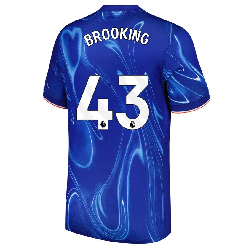 Danxen Mænd Josh Brooking #43 Blå Hvid Hjemmebane Spillertrøjer 2024/25 Trøje T-Shirt