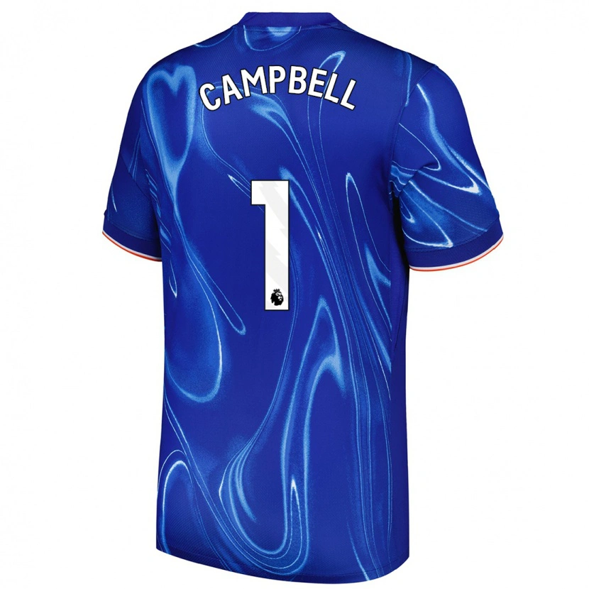 Danxen Mænd Luke Campbell #1 Blå Hvid Hjemmebane Spillertrøjer 2024/25 Trøje T-Shirt