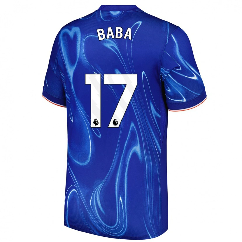 Danxen Mænd Abdul-Rahman Baba #17 Blå Hvid Hjemmebane Spillertrøjer 2024/25 Trøje T-Shirt