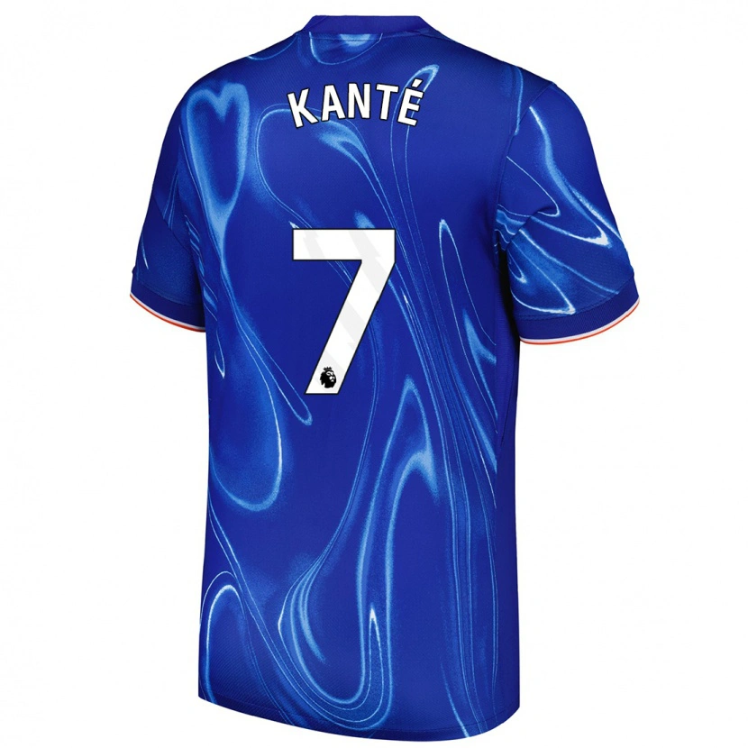 Danxen Mænd N'golo Kante #7 Blå Hvid Hjemmebane Spillertrøjer 2024/25 Trøje T-Shirt