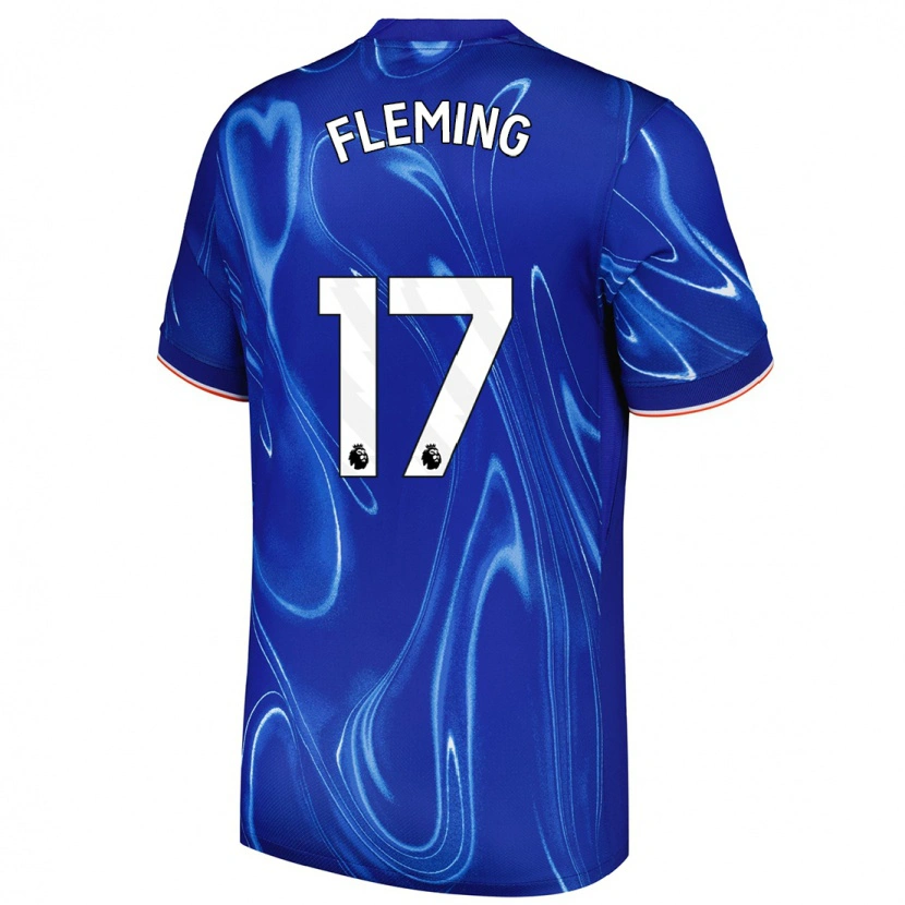 Danxen Mænd Jessie Fleming #17 Blå Hvid Hjemmebane Spillertrøjer 2024/25 Trøje T-Shirt