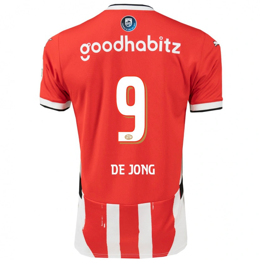 Danxen Mænd Luuk De Jong #9 Rød Hvid Hjemmebane Spillertrøjer 2024/25 Trøje T-Shirt