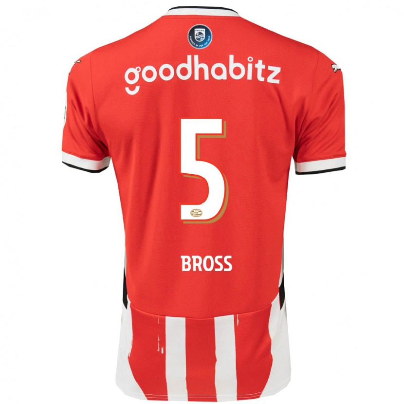 Danxen Mænd Melanie Bross #5 Rød Hvid Hjemmebane Spillertrøjer 2024/25 Trøje T-Shirt