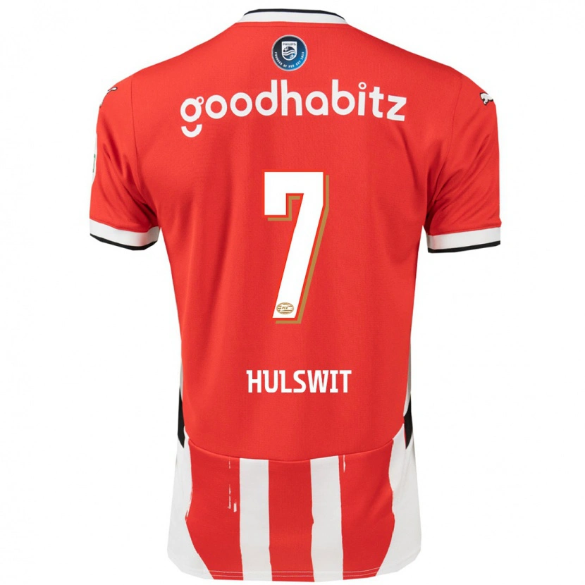 Danxen Mænd Zera Hulswit #7 Rød Hvid Hjemmebane Spillertrøjer 2024/25 Trøje T-Shirt