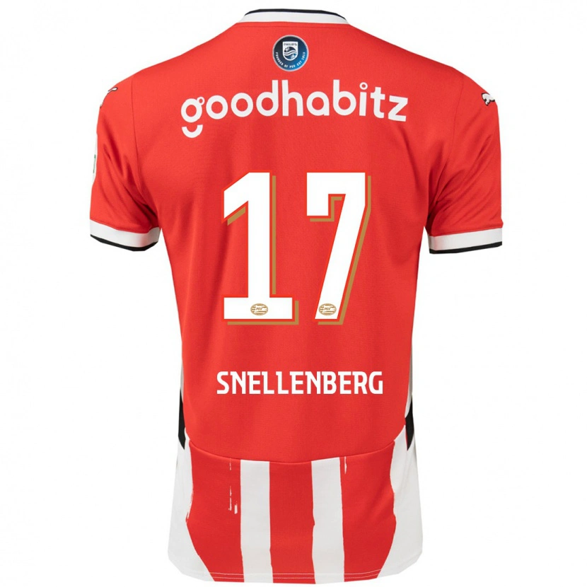 Danxen Mænd Maxime Snellenberg #17 Rød Hvid Hjemmebane Spillertrøjer 2024/25 Trøje T-Shirt