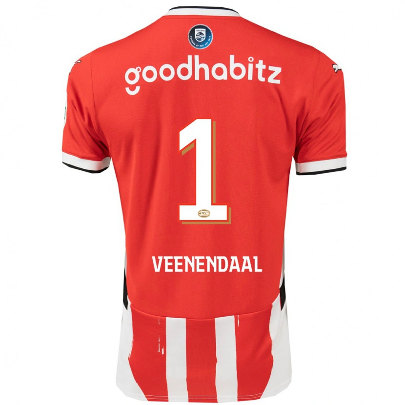 Danxen Mænd Sari Van Veenendaal #1 Rød Hvid Hjemmebane Spillertrøjer 2024/25 Trøje T-Shirt
