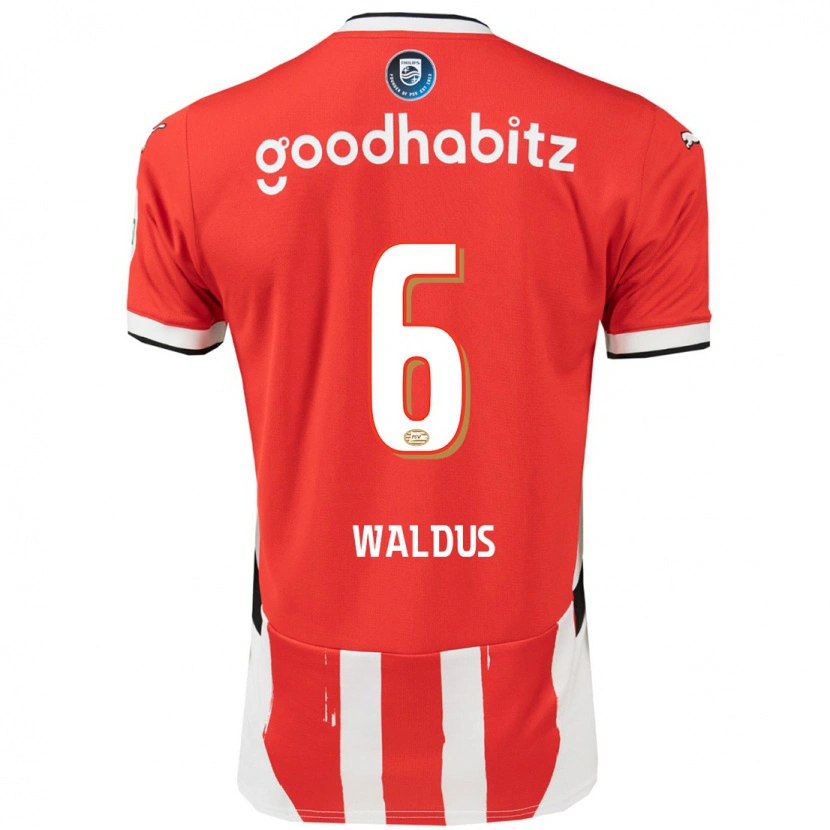 Danxen Mænd Maruschka Waldus #6 Rød Hvid Hjemmebane Spillertrøjer 2024/25 Trøje T-Shirt