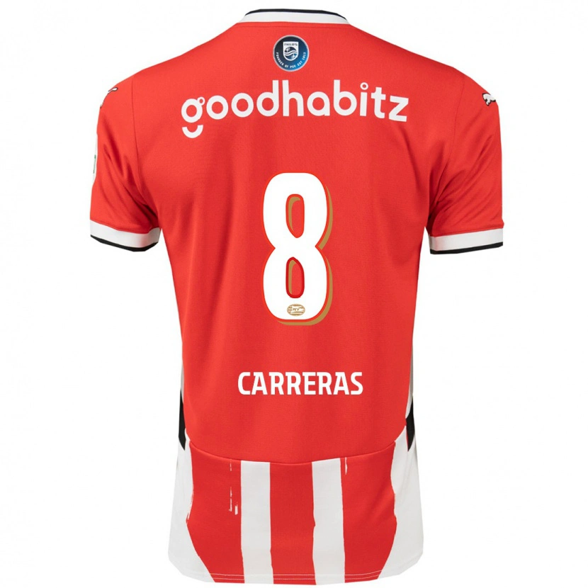 Danxen Mænd Georgina Carreras #8 Rød Hvid Hjemmebane Spillertrøjer 2024/25 Trøje T-Shirt