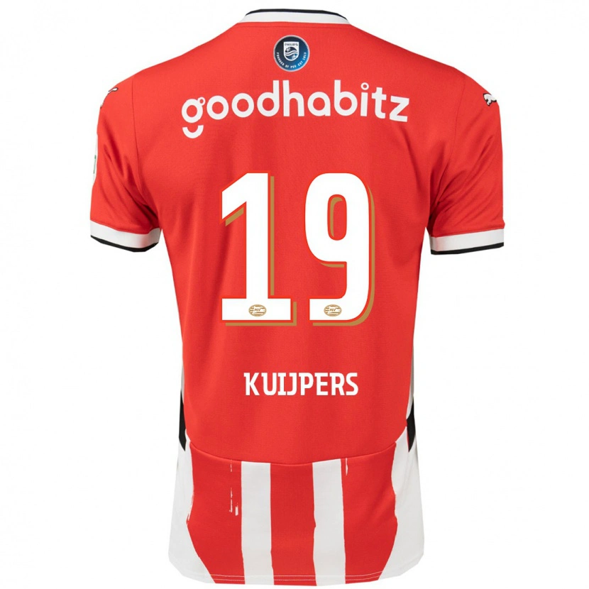 Danxen Mænd Jeslynn Kuijpers #19 Rød Hvid Hjemmebane Spillertrøjer 2024/25 Trøje T-Shirt