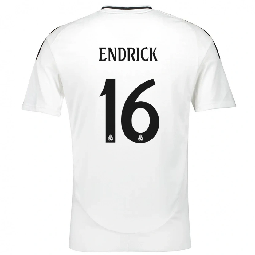 Danxen Mænd Endrick #16 Hvid Hjemmebane Spillertrøjer 2024/25 Trøje T-Shirt
