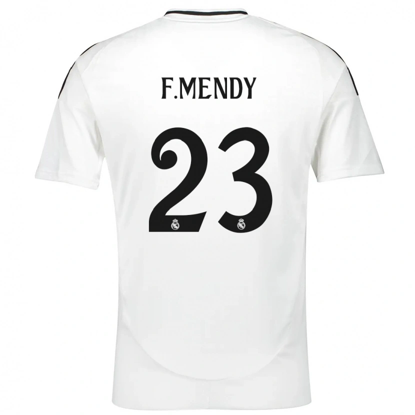 Danxen Mænd Ferland Mendy #23 Hvid Hjemmebane Spillertrøjer 2024/25 Trøje T-Shirt