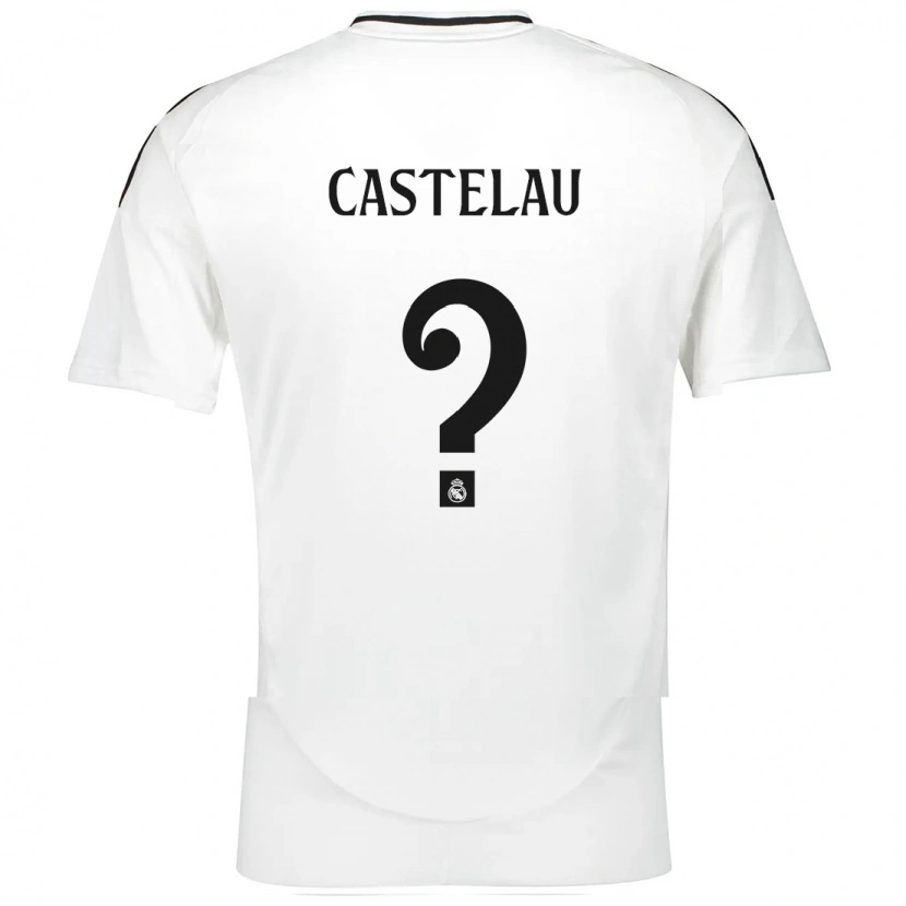 Danxen Mænd Alber Castelau #0 Hvid Hjemmebane Spillertrøjer 2024/25 Trøje T-Shirt