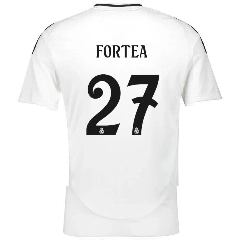 Danxen Mænd Jesús Fortea #27 Hvid Hjemmebane Spillertrøjer 2024/25 Trøje T-Shirt