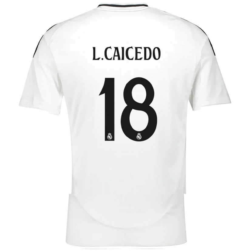 Danxen Mænd Linda Caicedo #18 Hvid Hjemmebane Spillertrøjer 2024/25 Trøje T-Shirt