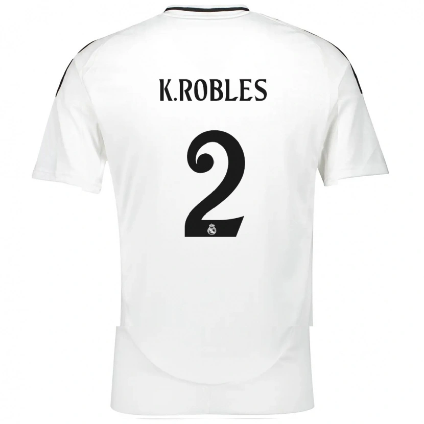 Danxen Mænd Kenti Robles #2 Hvid Hjemmebane Spillertrøjer 2024/25 Trøje T-Shirt