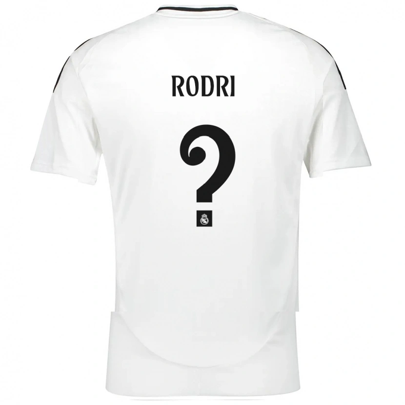 Danxen Mænd Rodri #0 Hvid Hjemmebane Spillertrøjer 2024/25 Trøje T-Shirt