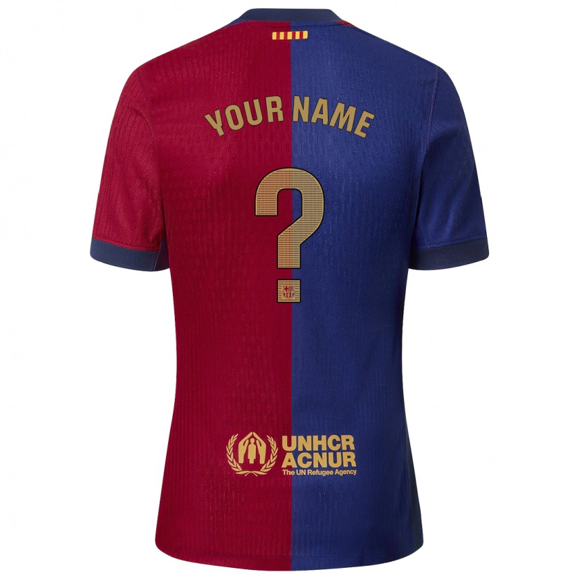 Danxen Mænd Dit Navn #0 Blå Rød Hjemmebane Spillertrøjer 2024/25 Trøje T-Shirt