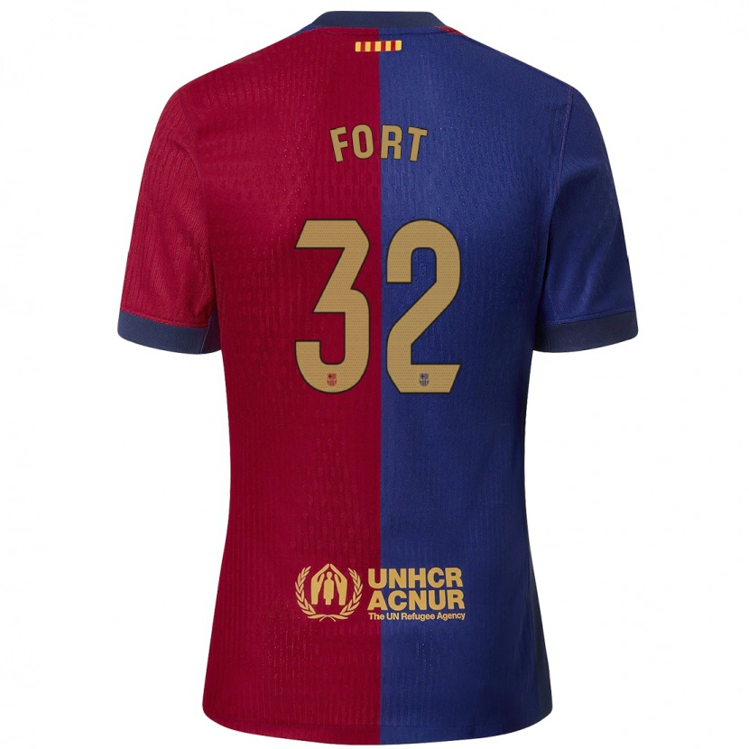 Danxen Mænd Héctor Fort #32 Blå Rød Hjemmebane Spillertrøjer 2024/25 Trøje T-Shirt