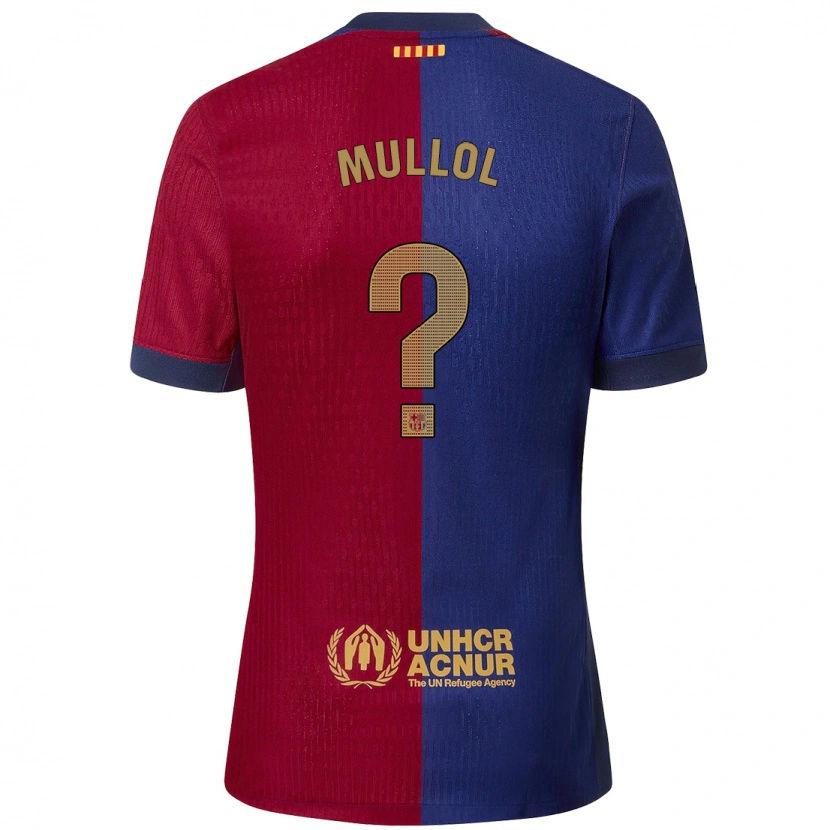 Danxen Mænd Gerard Mullol #0 Blå Rød Hjemmebane Spillertrøjer 2024/25 Trøje T-Shirt