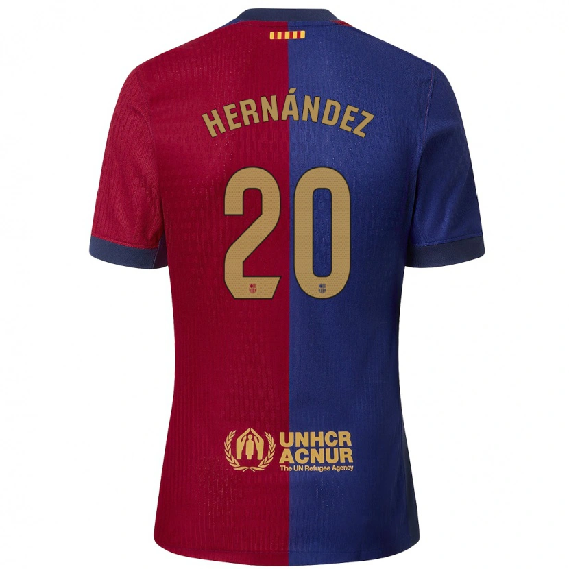 Danxen Mænd Unai Hernández #20 Blå Rød Hjemmebane Spillertrøjer 2024/25 Trøje T-Shirt