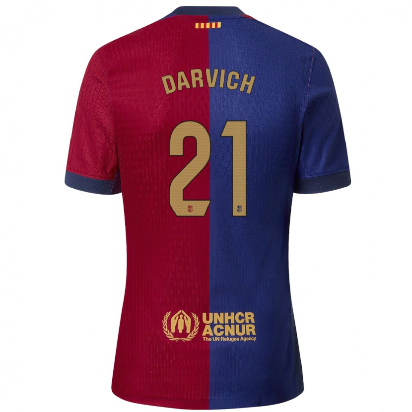 Danxen Mænd Noah Darvich #21 Blå Rød Hjemmebane Spillertrøjer 2024/25 Trøje T-Shirt