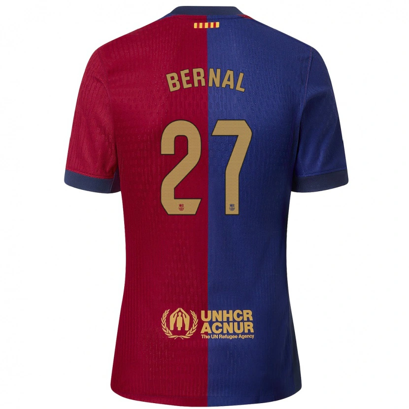 Danxen Mænd Marc Bernal #27 Blå Rød Hjemmebane Spillertrøjer 2024/25 Trøje T-Shirt