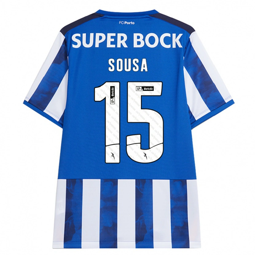 Danxen Mænd Vasco Sousa #15 Blå Hvid Hjemmebane Spillertrøjer 2024/25 Trøje T-Shirt