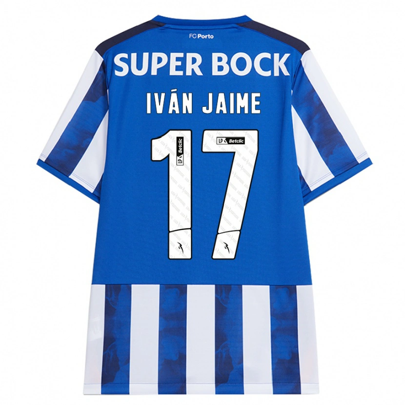 Danxen Mænd Iván Jaime #17 Blå Hvid Hjemmebane Spillertrøjer 2024/25 Trøje T-Shirt