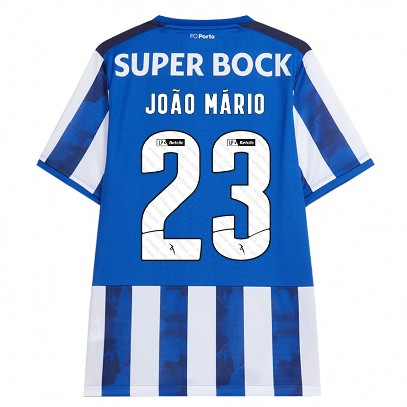 Danxen Mænd João Mário #23 Blå Hvid Hjemmebane Spillertrøjer 2024/25 Trøje T-Shirt