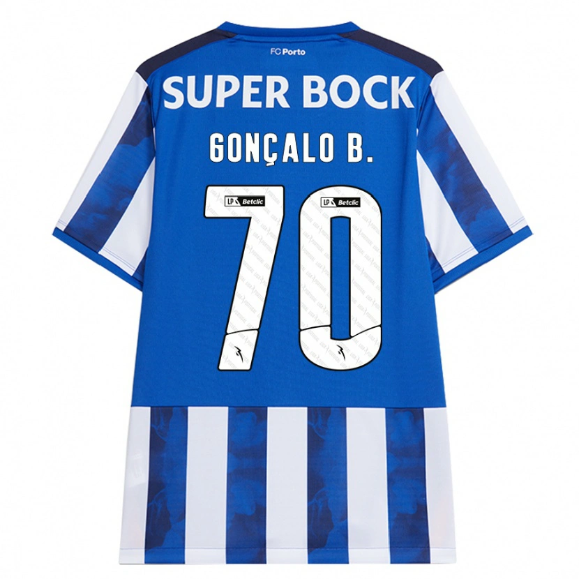 Danxen Mænd Gonçalo Borges #70 Blå Hvid Hjemmebane Spillertrøjer 2024/25 Trøje T-Shirt