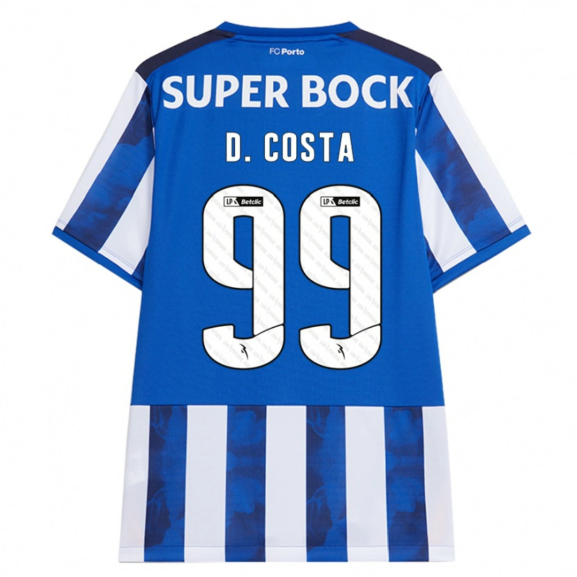 Danxen Mænd Diogo Costa #99 Blå Hvid Hjemmebane Spillertrøjer 2024/25 Trøje T-Shirt