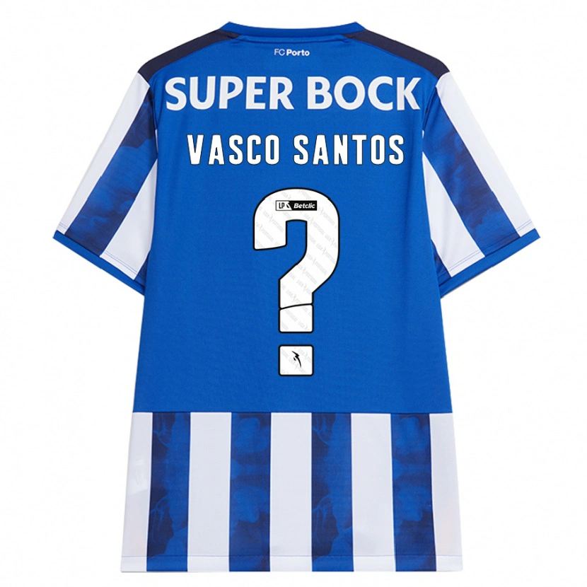Danxen Mænd Vasco Santos #0 Blå Hvid Hjemmebane Spillertrøjer 2024/25 Trøje T-Shirt