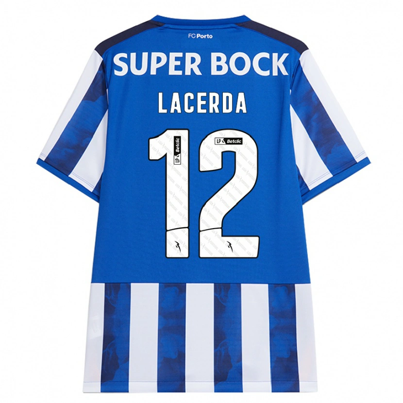 Danxen Mænd Lacerda #12 Blå Hvid Hjemmebane Spillertrøjer 2024/25 Trøje T-Shirt